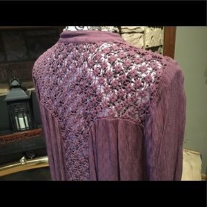 Free People Crochet Tunic Blouse